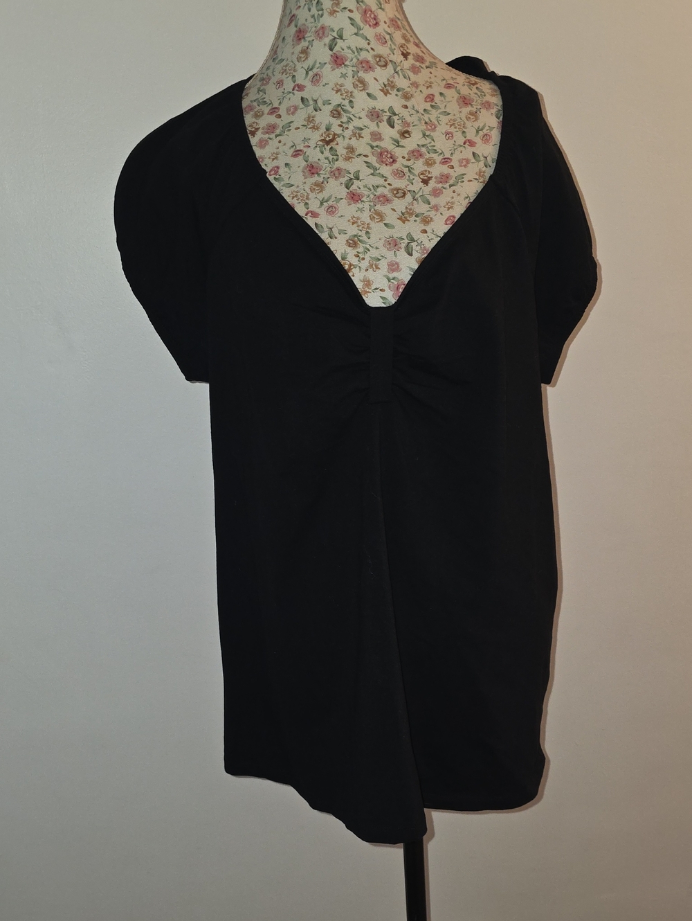 torrid Black V-Neck Bow-Accent Blouse